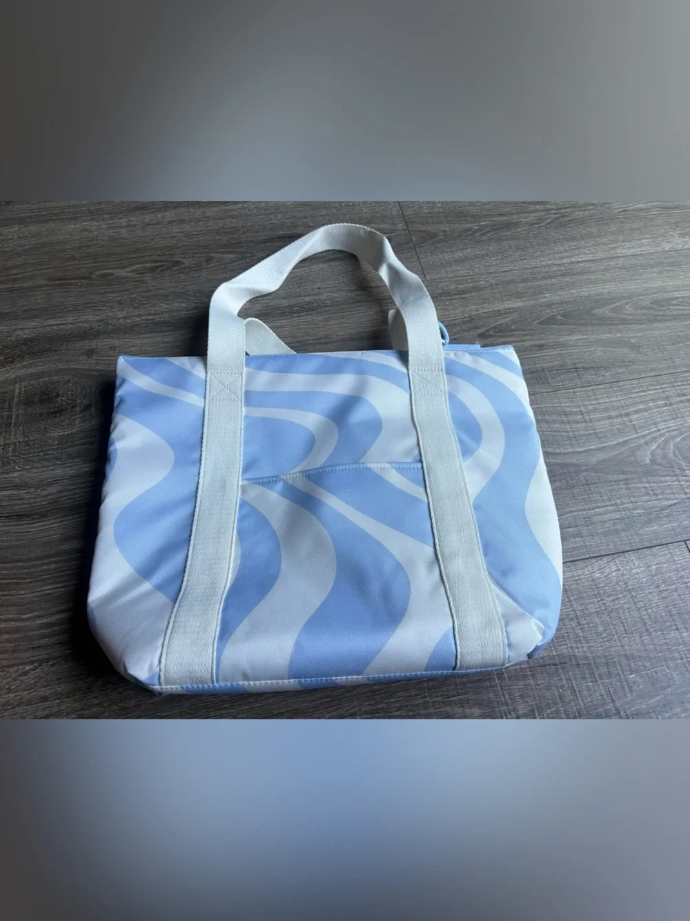 Ulta Beauty Light Blue and White Wave Tote